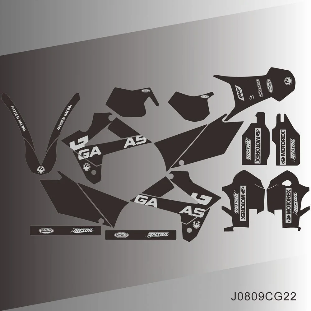 For Gas Gas GASGAS EC 125 200 250 300 450 2007 2008 2009 Full Graphics Decals Stickers Motorcycle Background Custom Name