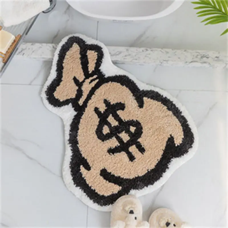 Purse Gold Coin Dollars Rugs Tufted Material Carpet Home Soft Fur Rugs Children Girl Bedroom Living Room Doormat Decor Floor Mat