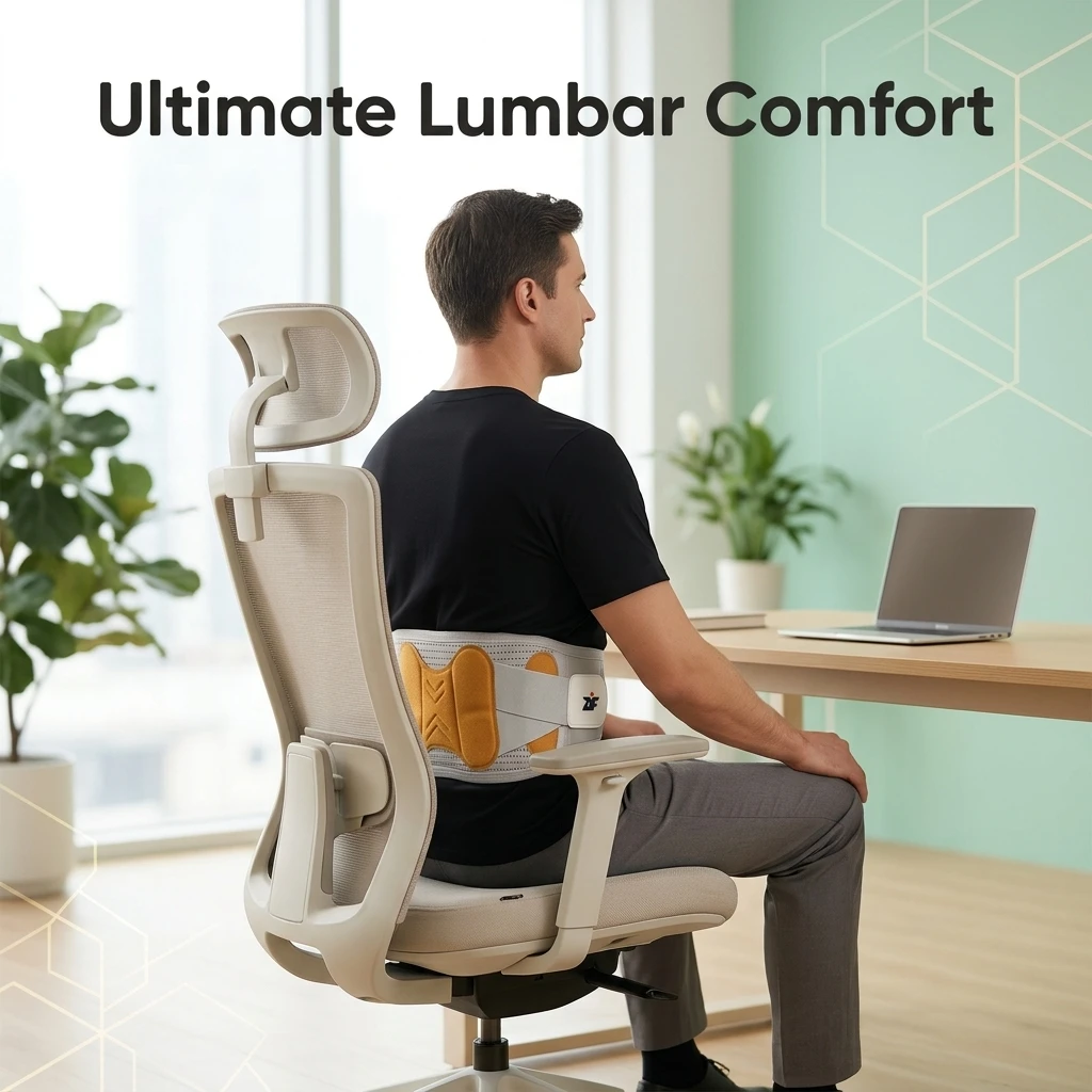 MuqiNush Precision Control Back Brace With 4-Segment Support Breathable Lumbar Belt For Lower Back Pain Relief Daily Work