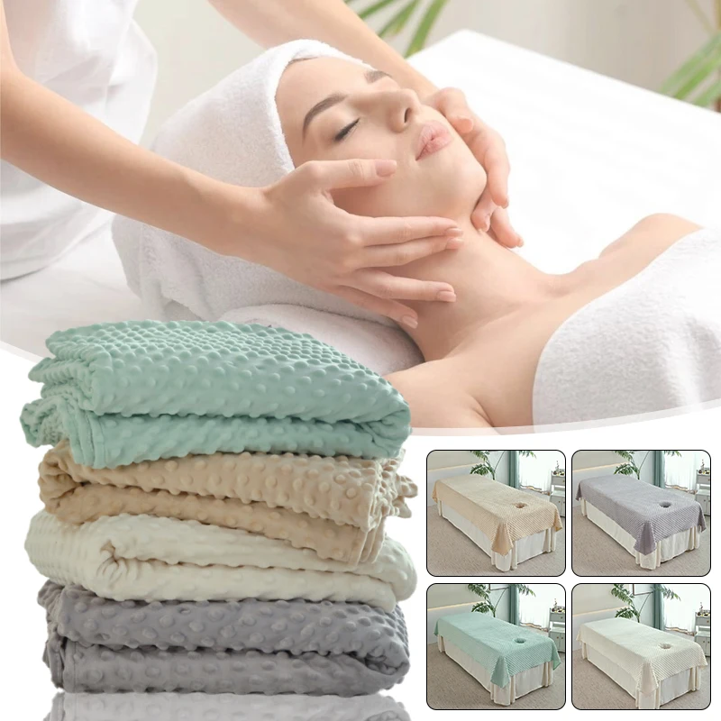 

Luxury Warm Soft Velvet Bean Bed Sheet For Beauty Salon Bed Covers Cosmetic Massage Spa Bed Table Cover With / Without Hole