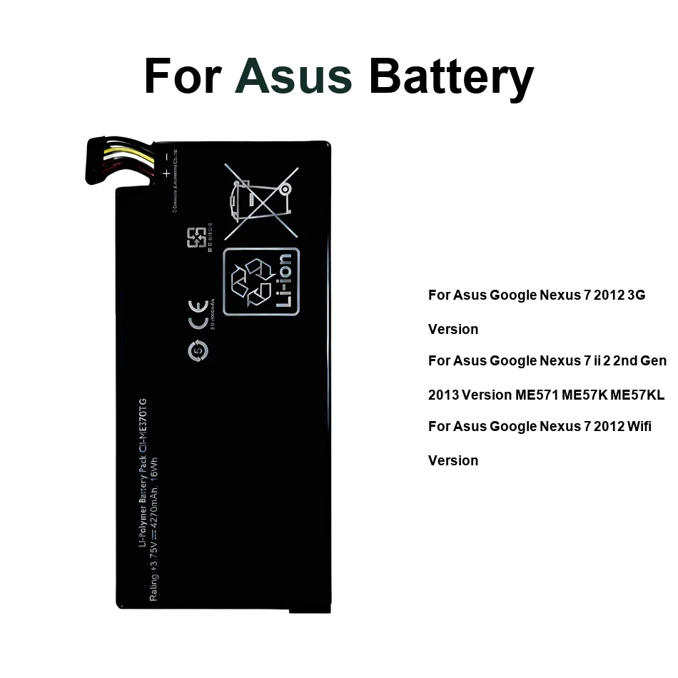 

3950-4325mAh Tablet Battery For Asus Google Nexus 7 Version ME571 2012 2013 II 2ND C11-ME370TG C11P1303 C11-ME370T