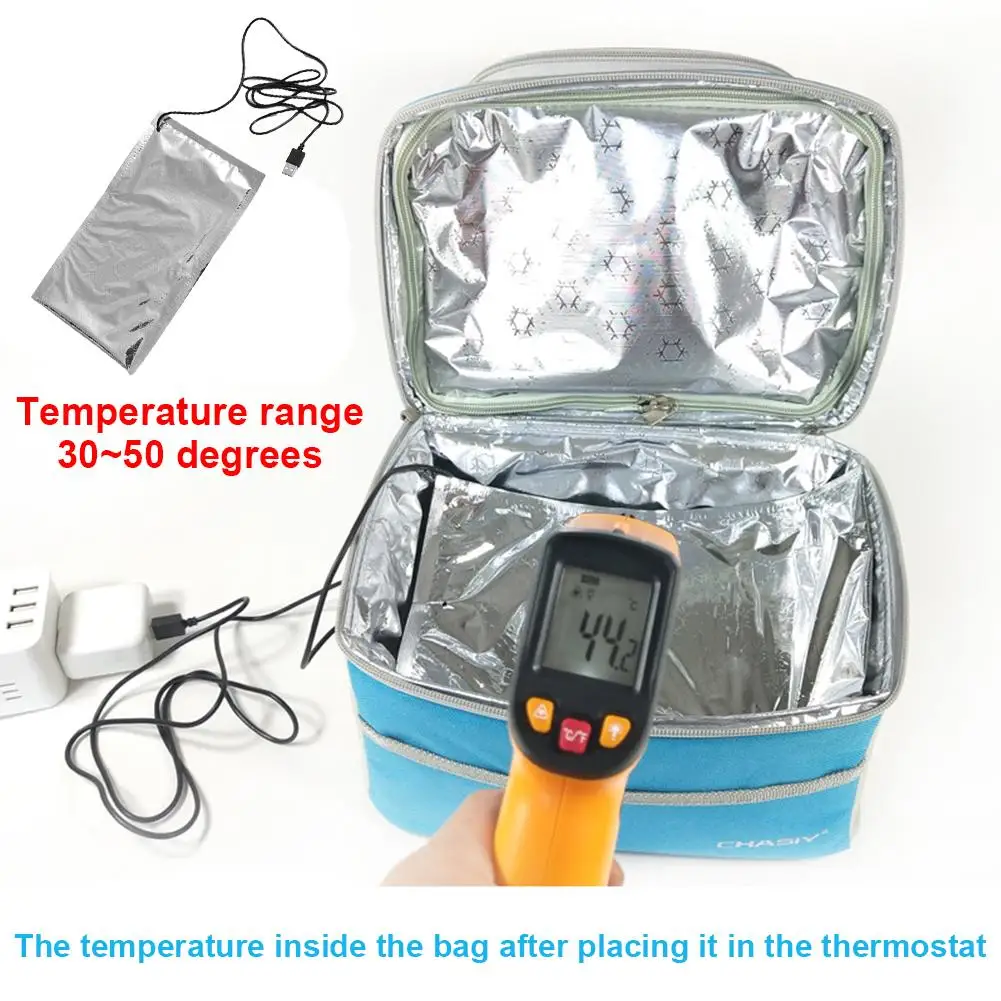 Thermostat Interface Heating Bag Portable Usb Interface Heating Bottle Plate Heater Pad Milk Food Thermal Lunch N8n3