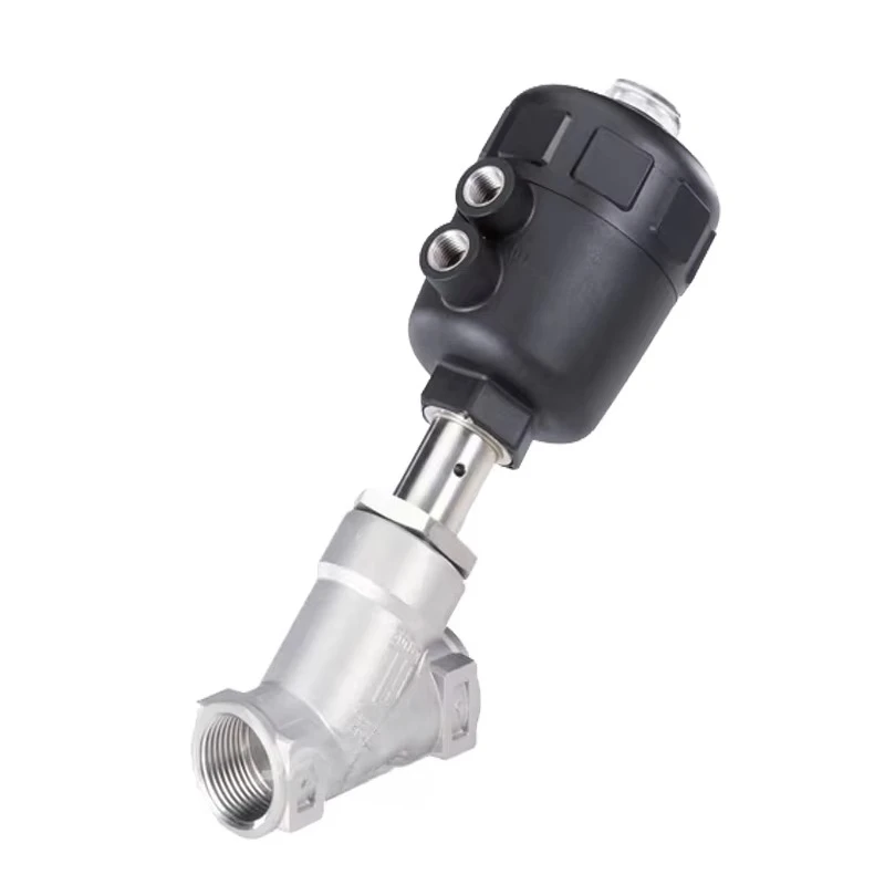 

Ss304 316l Bidirectional Threaded Angle Control Valve Pneumatic Angle Seat Valve with Actuator Single Action Fast Delivery