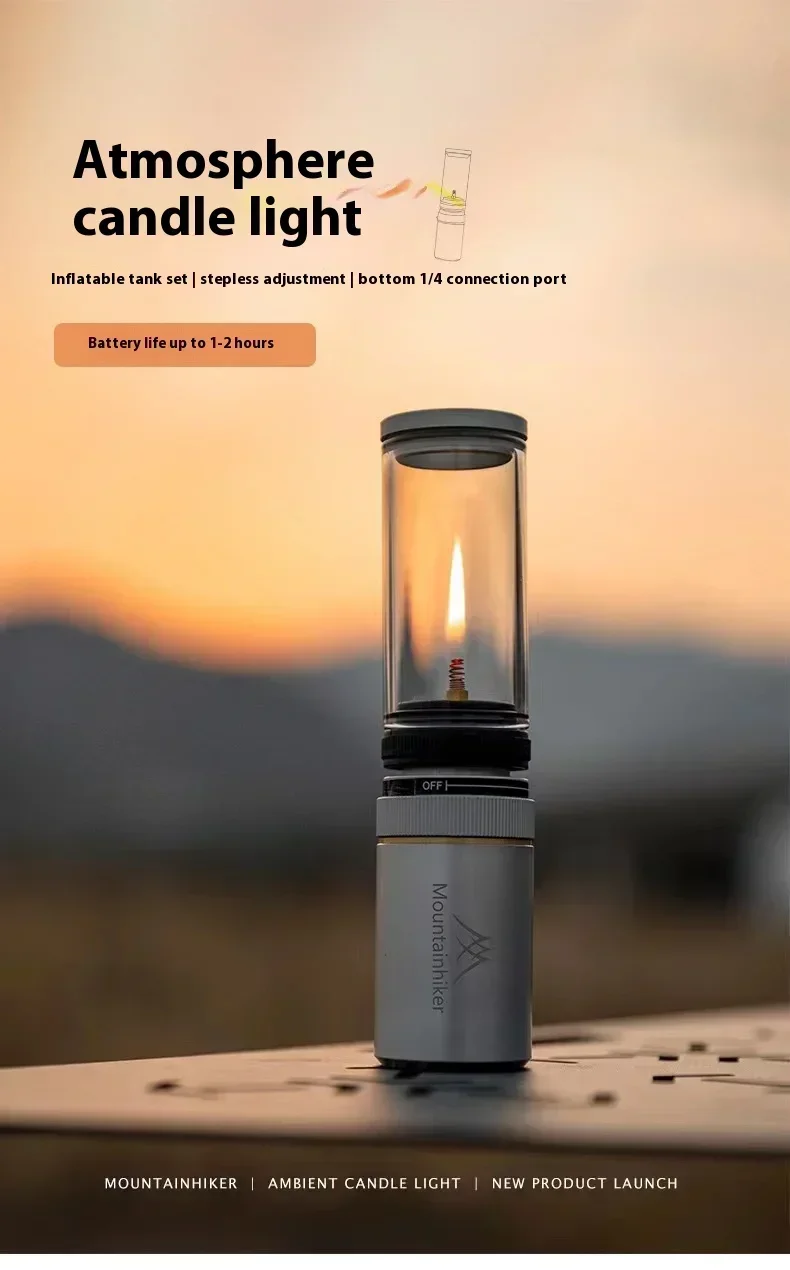 Montainhiker Camping Gas Candle Lamp Light Compact Butane Gas Light Outdoor Use for Camping Fishing Picnic Night Light Gas Lamp