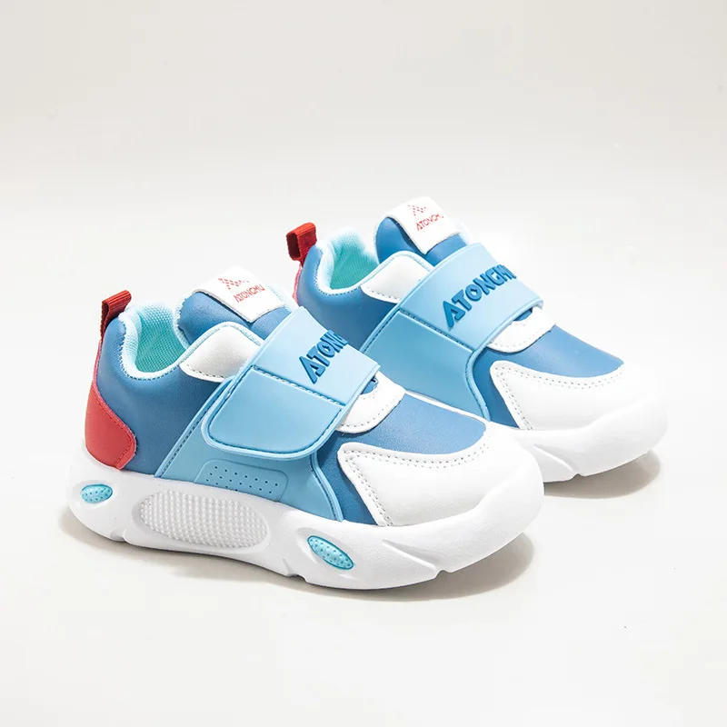 Autumn Winter Children's Shoes, Boys' Sports Shoes, Leather Surface, Breathable, Non-Slip, Versatile Sports Shoes for Children