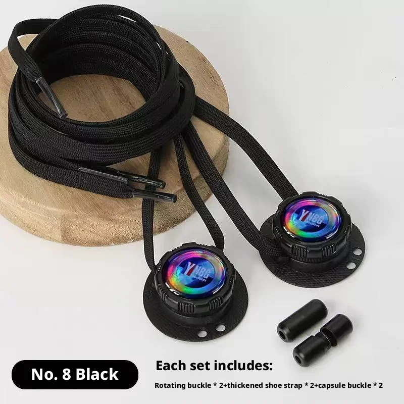 1 Pair Colorful Letter Style No-Tie Shoe Locks — Rotating quick-adjust buckles for 5mm laces, easy to fasten.