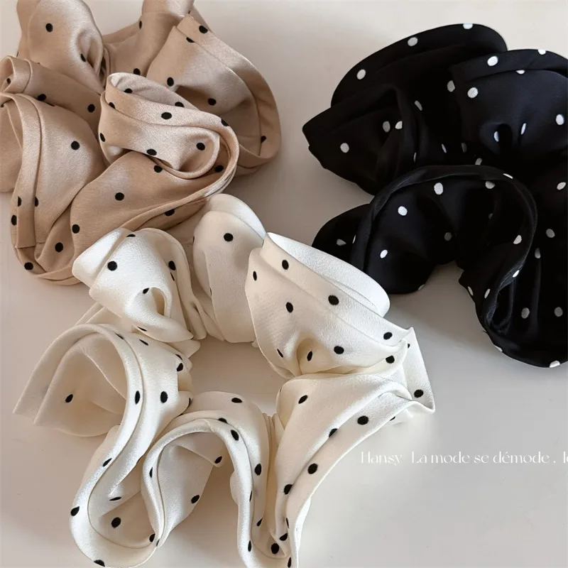 פולקה דוט סאטן גדול מעיים הלהקה תחושה גבוהה של נשים תחושה גבוהה של ponyball שיער חבלים כדור ראש פרח ראש
