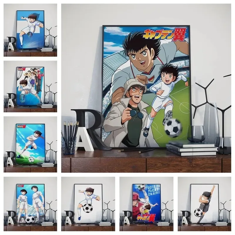 Japanes Eanime Captain Tsubasa Cartoon Art Decor Picture Quality Canvas Painting Home Decor Nursery Kids Room Wall Decor