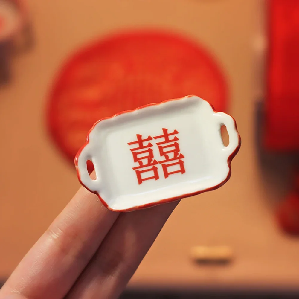 1 قطعة 1/12 دمية اكسسوارات مصغرة السيراميك صينية طعام طبق عشاء صينية فواكه صغيرة نموذج ل دمية ديكورات منزلية OB11 #3