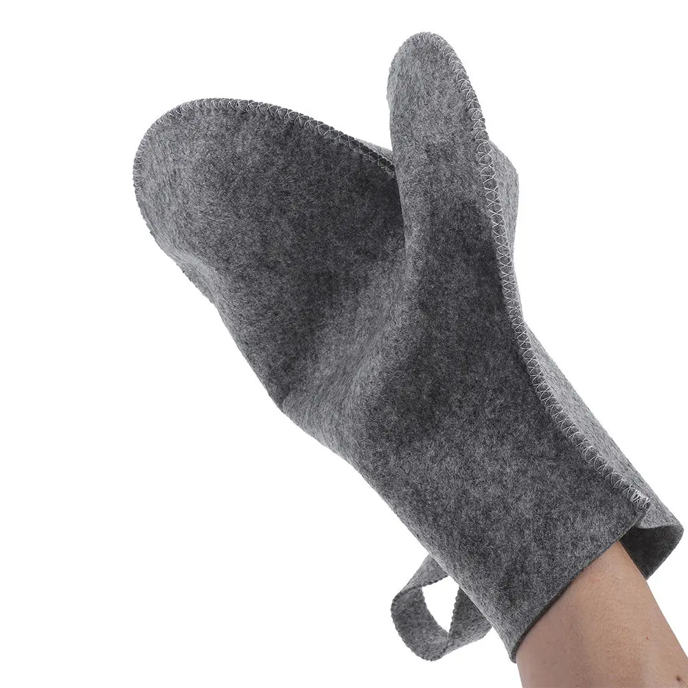 

Heated Gloves for Spa Protective Mitt Bath Sauna Mittens Grey Heating Protecting Mitts