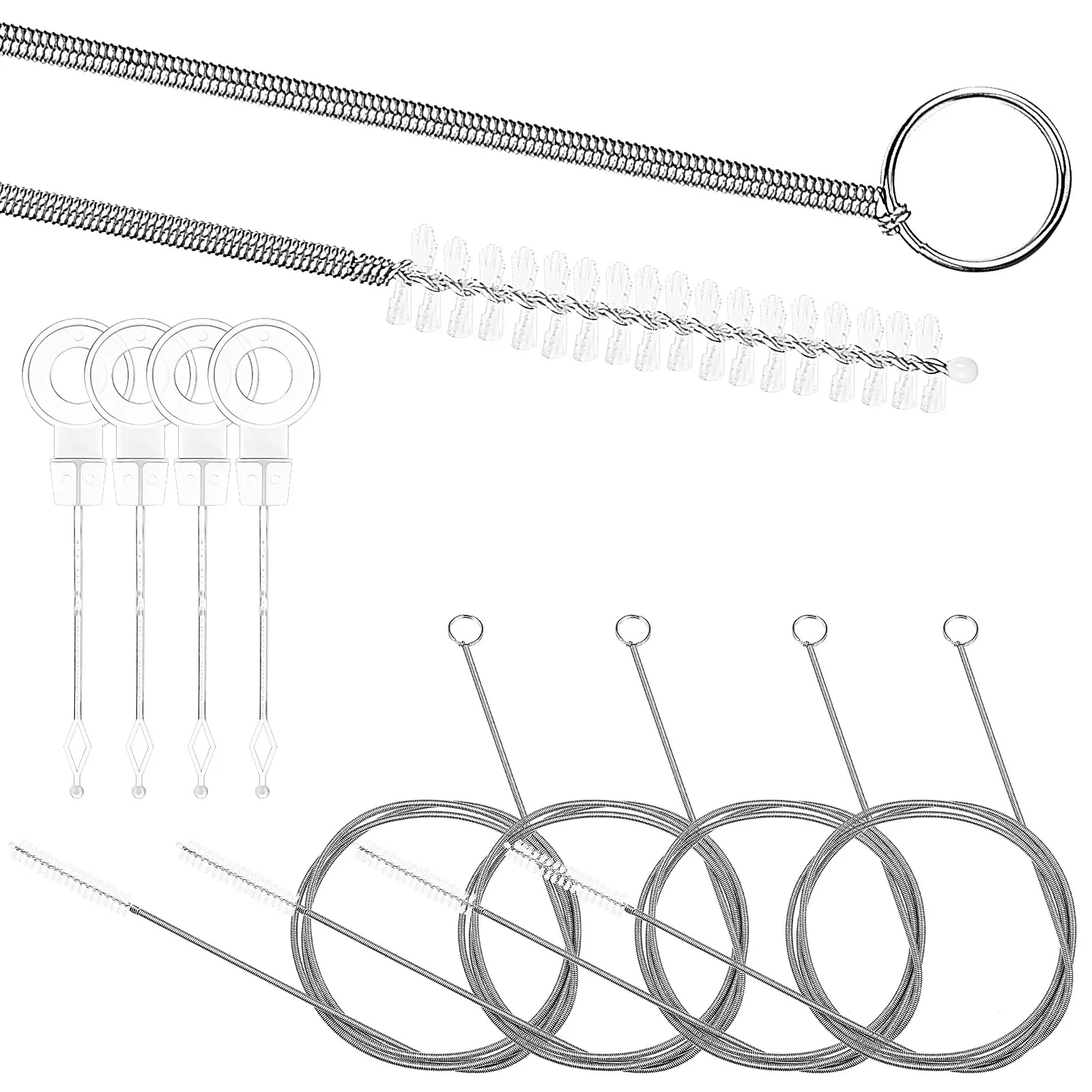 

Набор из 4 гибких щеток для чистки сливов, инструменты для удаления засоров из труб в ванной и раковине, решение для очистки труб от волос и загрязнений
