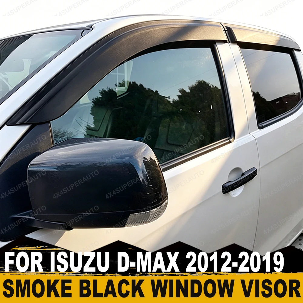 

Sun Rain Guard Window Dflectors Window Visor For ISUZU DMAX D-max 2012-2019 Double Cab Weather Shield Smoke Black Car Accessorie