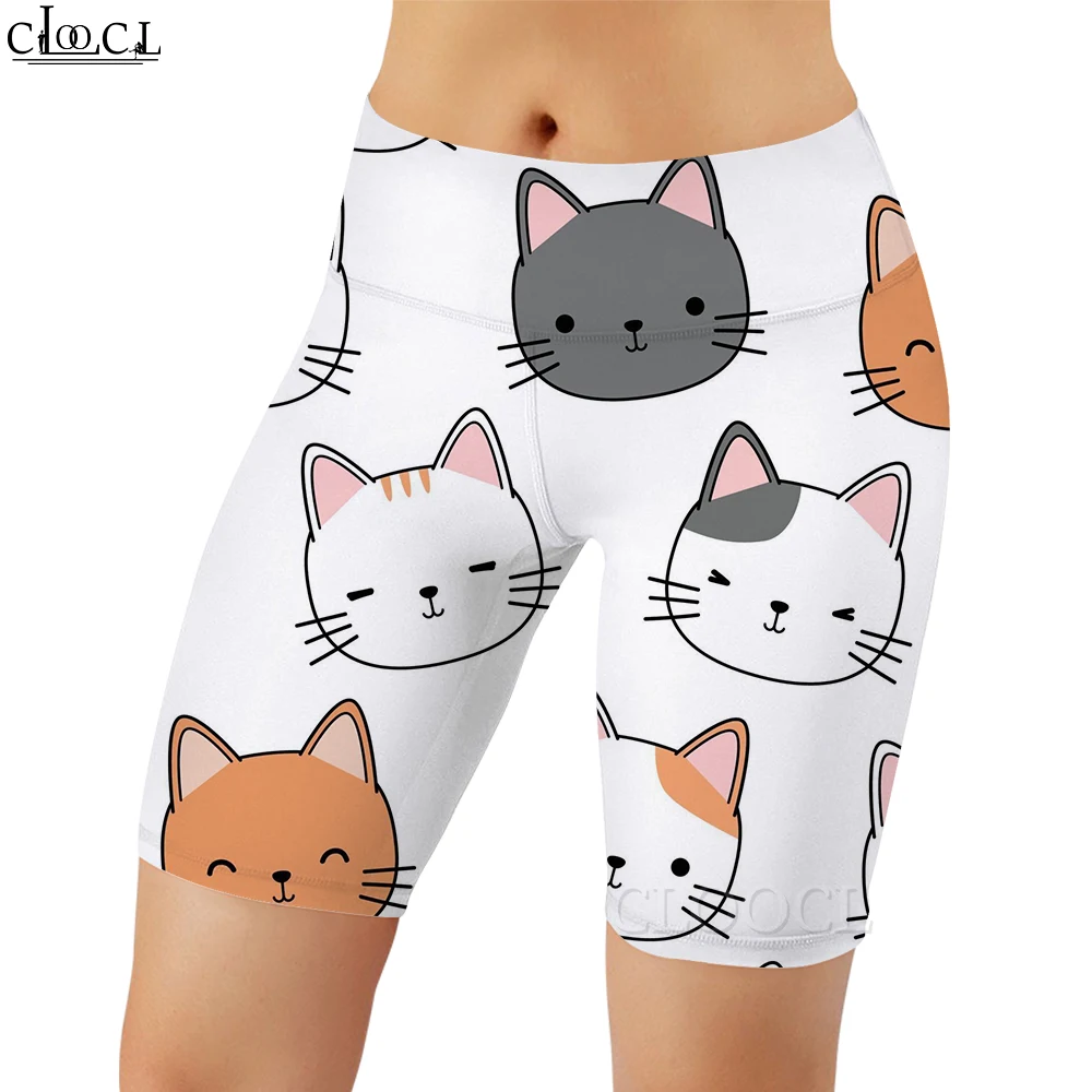 Cloocl mulheres legging engraçado dos desenhos animados filhote de cachorro padrão 3d impresso leggings casuais para feminino ginásio treino esportes push-up shorts femininos