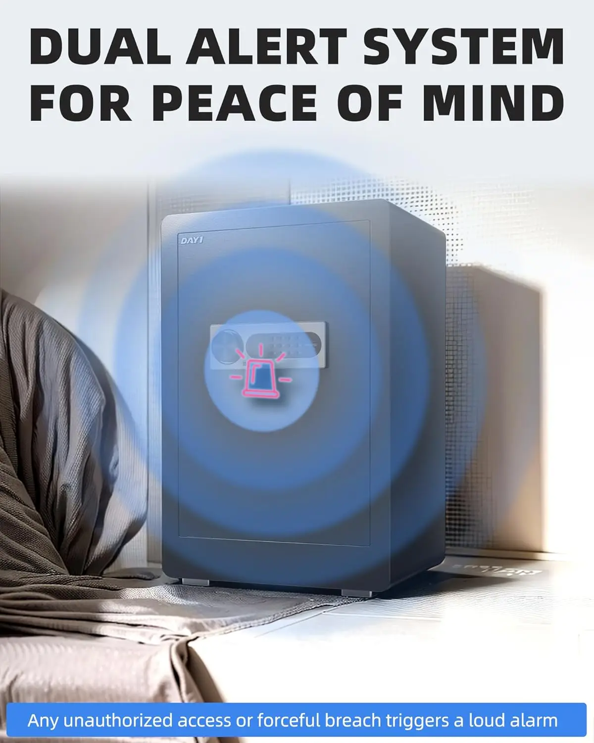 Cubic Feet Home Safes with Fireproof Waterproof Bag, Security Safe for Money Cash Documents, Digital Keypad