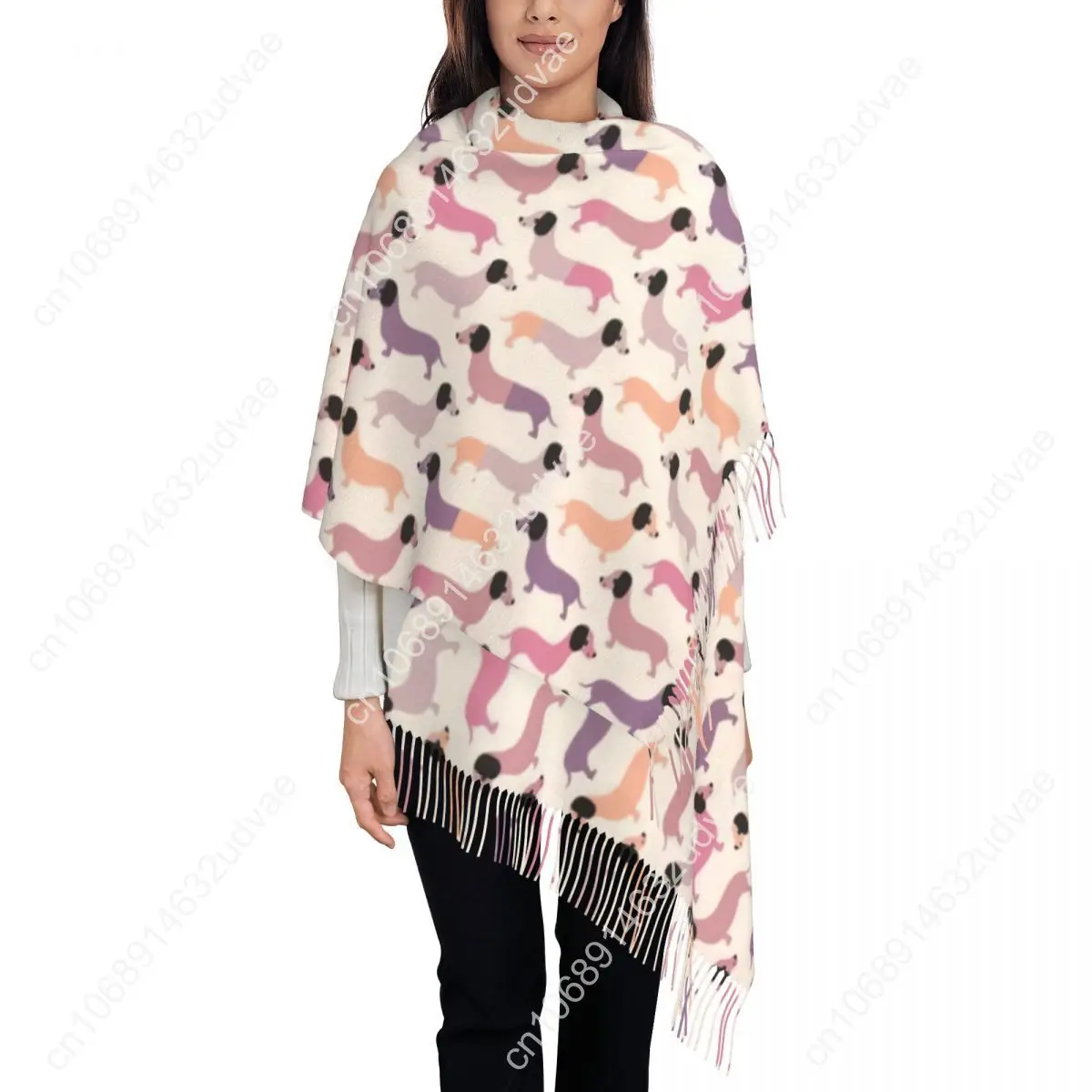 

Personalized Printed Colorful Dachshund Dog Scarf Women Men Winter Warm Scarves Badger Sausage Puppy Shawls Wraps
