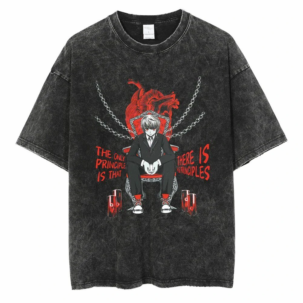 Summer New Hip-hop Oversize Water Restoring Ancient Ways Do Old Anime Short Sleeve T-shirt Hunter X Hunter