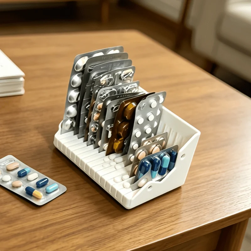 Bubble Cover Board Medicine Storage Box, Household Portable Regular Medicine Board Classification Storage Box
