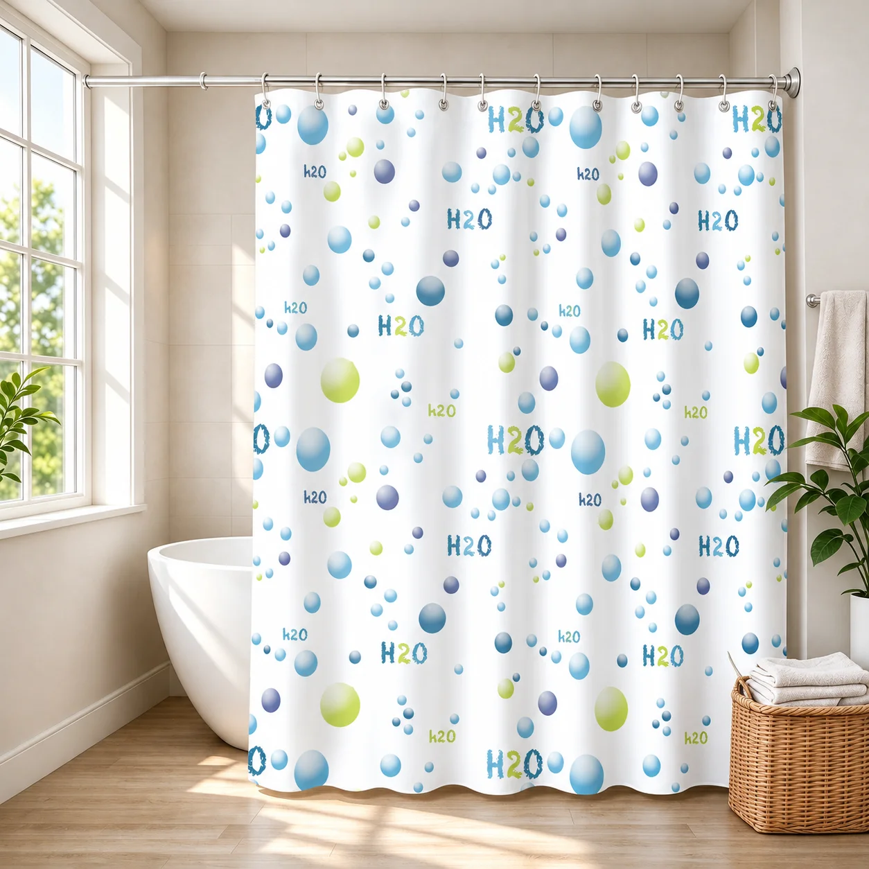 Water Bubble Shower Curtain Colorful Blue Green Purple Water Drop Waterproof Fabric Bathroom Curtain Funny Home Decor