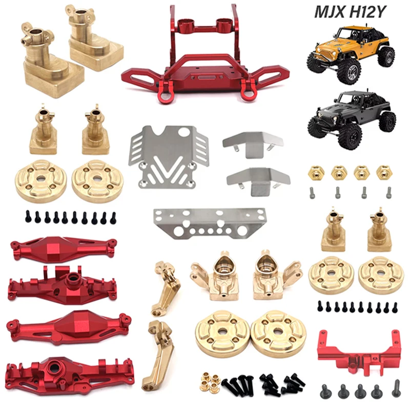 MJX HYPER GO 1/12 H12Y H12Y+ H12P RC Car Metal Upgrade Parts Front Rear Axle Bumper Driveshaft Shock Absorber Pull Rod Accessory