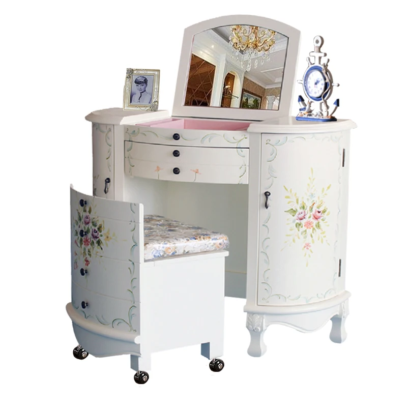 American flip dresser bedroom princess painting, European cosmetic cabinet small apartment folding multi-function