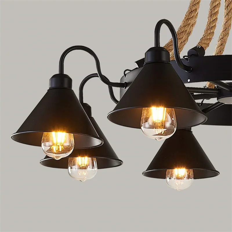 Imagem -05 - Lustre de Corda Estilo Loft Luminária de Suspensão com Luzes Penduradas Estilo Vintage