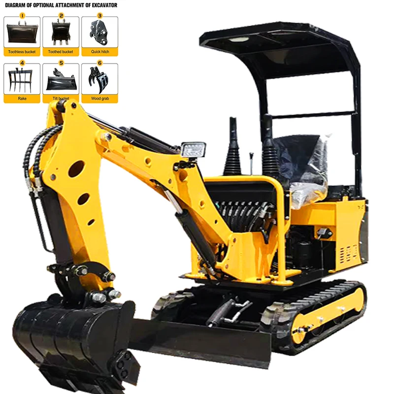 

1.2Ton Mini Excavator NKS Cheap Agricultural Motorcycle Farm Equipment Mini Digger Tiller Backhoe Loader factory Customized