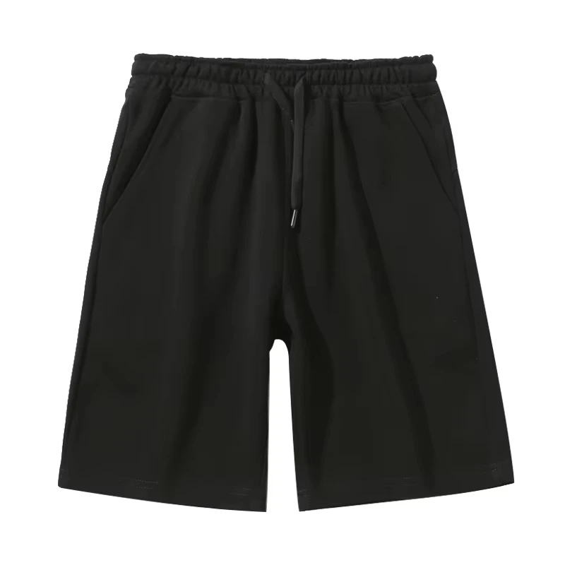 شورت رجالي أمريكي سميك جديد فضفاض يناسب طوال العام بلون سادة متعدد الاستخدامات رياضي وغير رسمي بخمس نقاط