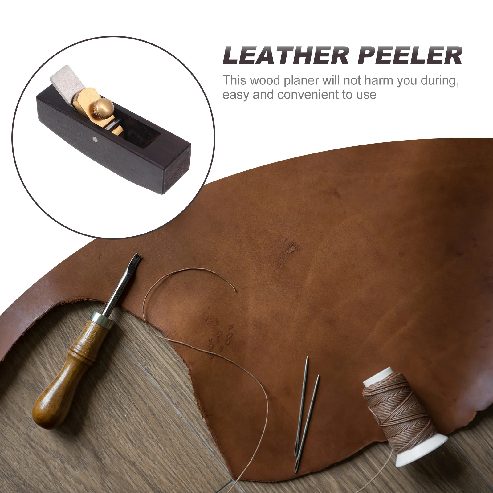 

Peeler Handcrafted Wooden Ebony Planer Adjustable Cutter Tool for Thinner Splitter Hand Planer