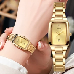 WWOOR Gold Watch Women Watches Fashion Waterproof Ladies Quartz Wristwatch Elegant Stainless Steel Bracelet Watches Female Clock