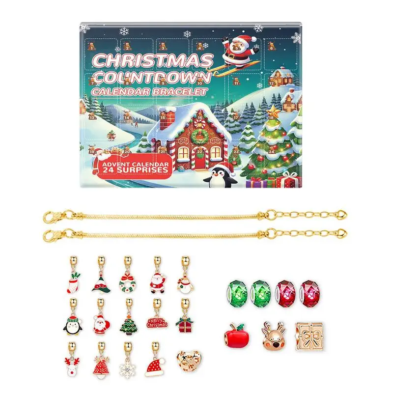 Christmas Bracelet Making Advent Calendar set creative good-looking Christmas Countdown Charm Bracelet Holiday Calendar for kids