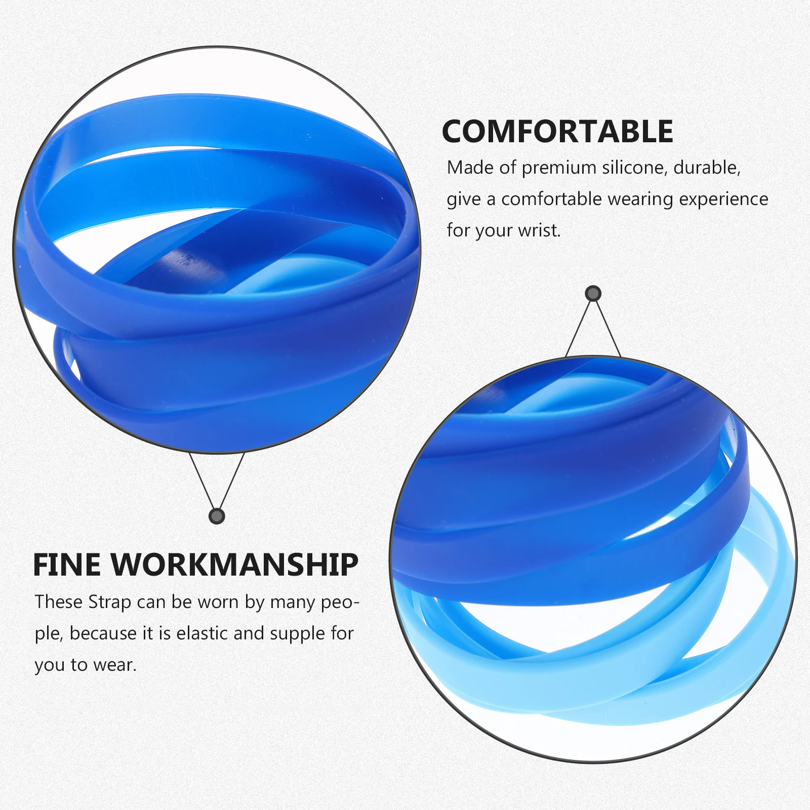 

24Pcs Premium Silicone Bracelets Smooth Comfortable Stretch Bands for Men Women Children Decorative Wristwear for Casual Daily