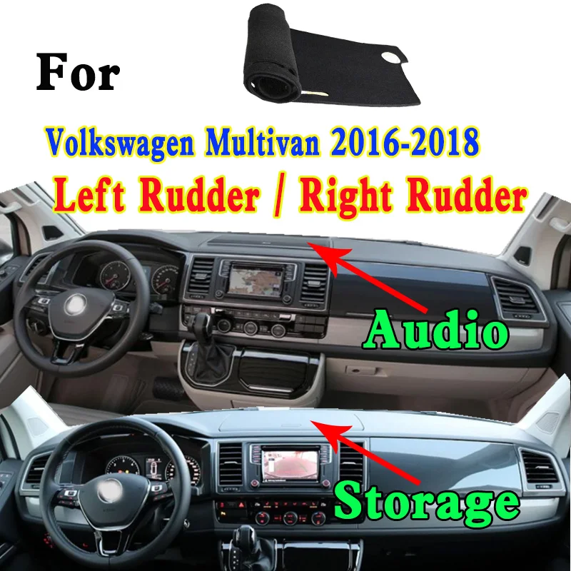 For Volkswagen VW Multivan TDI340 Comfortline T6 Dashmat Dashboard Cover Instrument Panel Insulation Sunscreen Protective Pad