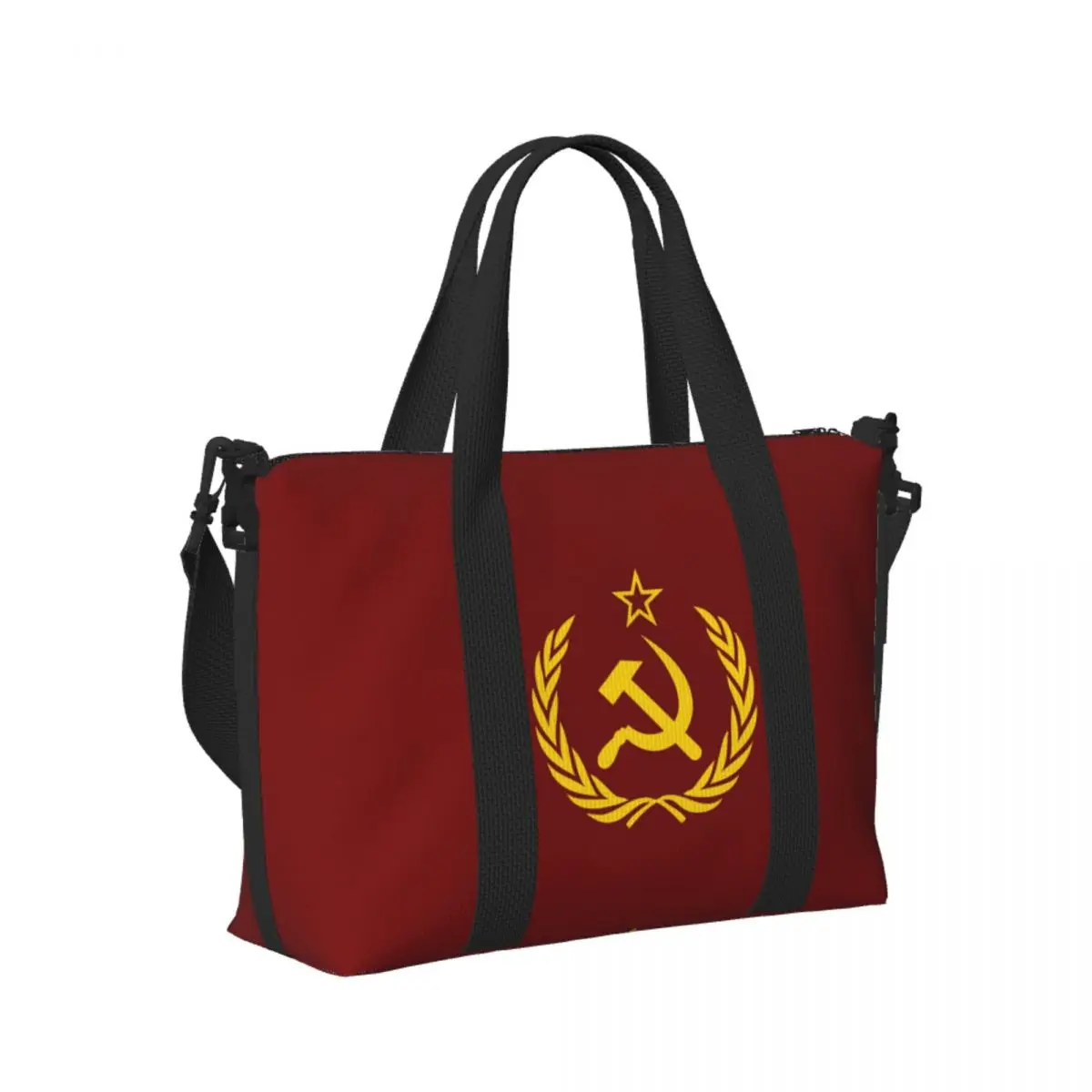 

Custom CCCP Star-Soviet-Union USSR Beach Travel Bag Large Capacity Tote Bags for Gym Yoga Women Shopping Duffle Shoulder Bag