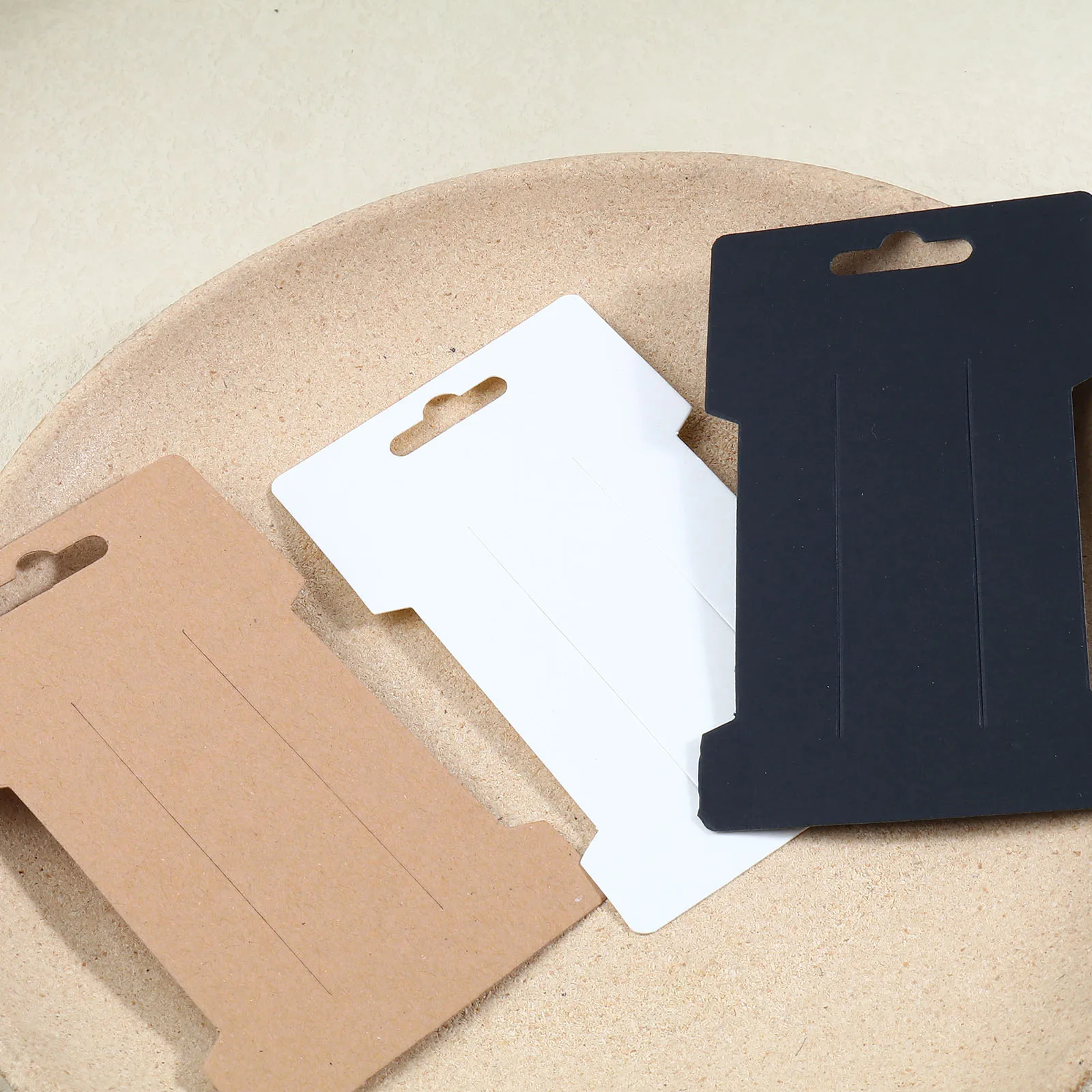 100 Sheets Paper Jewelry Display Card Multicolor Geometric Shape Kraft paper Hanging Card Jewelry Display Card 11.5cm x 6.5cm