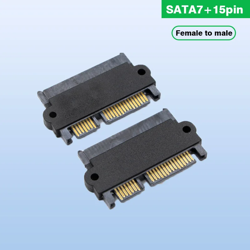

SATA Male to SATA Male Adapter Converter 22Pin Sata With 7pin+15pin FeMale to Male SATA Power Data Cable interface protection