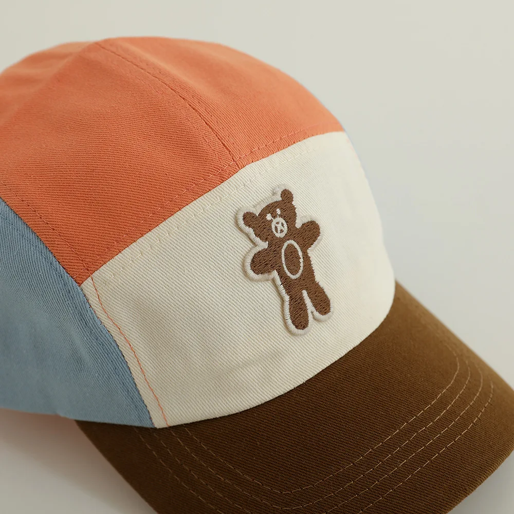 Casquette de baseball en coton ours pour enfants, chapeaux de bébé, chapeaux décontractés, casquette coréenne pour enfants, filles et garçons, accessoires d'automne et de printemps, 2 à 8 ans, nouveau