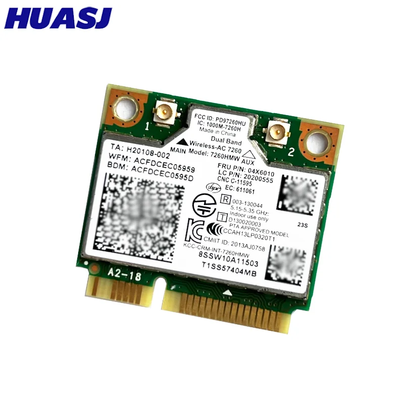 Dual Band Wireless-AC 7260HMW 7260AC FRU:04X6010 half Mini PCI-e WIFI card for S1 S440 S540 E440 E540