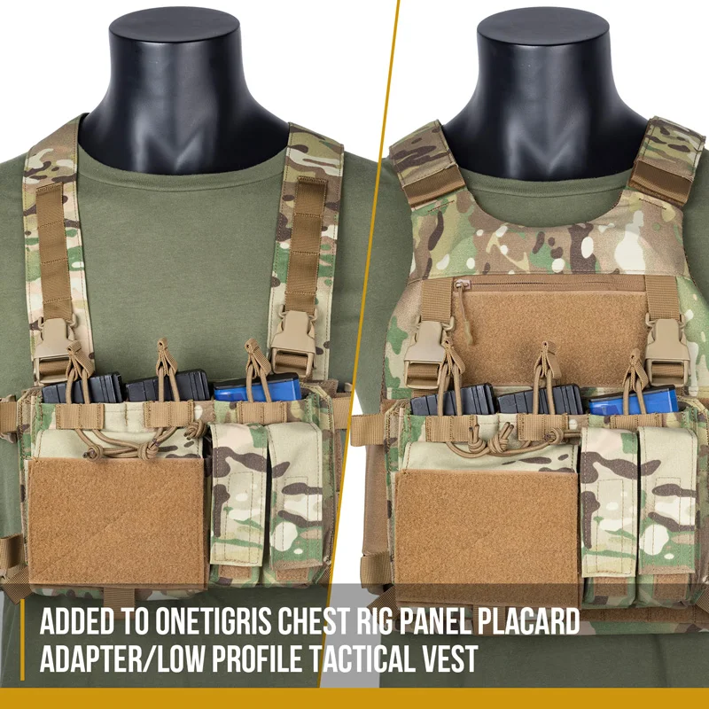 ONETIGRIS Tactical Molle Front Double Stack Abdominal Pouches Clip Bag AK/M4 Magazine Pouch Paintball Game Vest