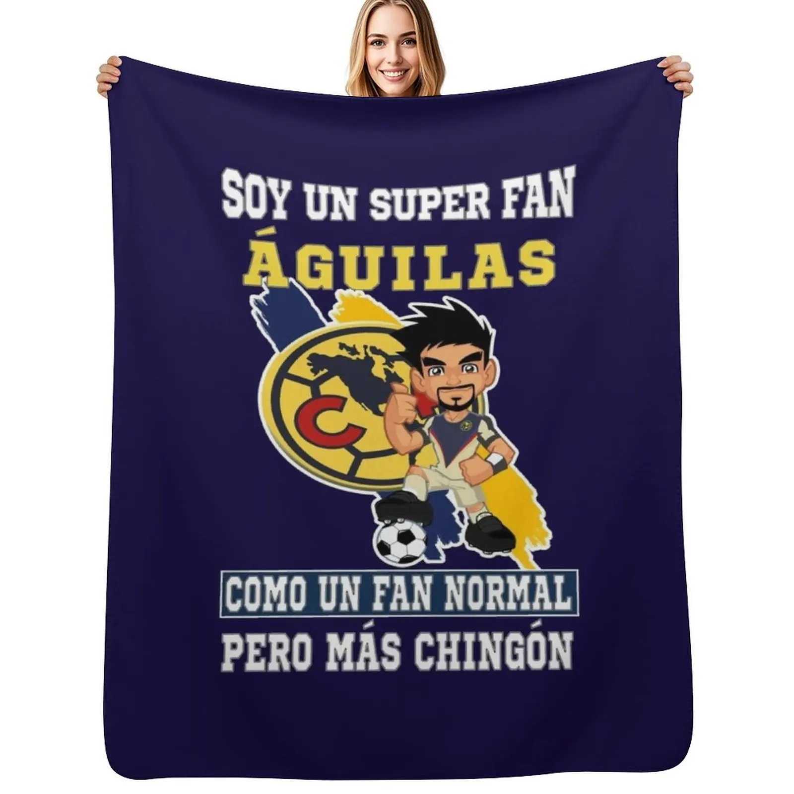 

Aguilas del America Futbol Mexicano Soccer Fan Aguilas liga mx Throw Blanket Spring Fall Cozy Throw Blanket for Couch