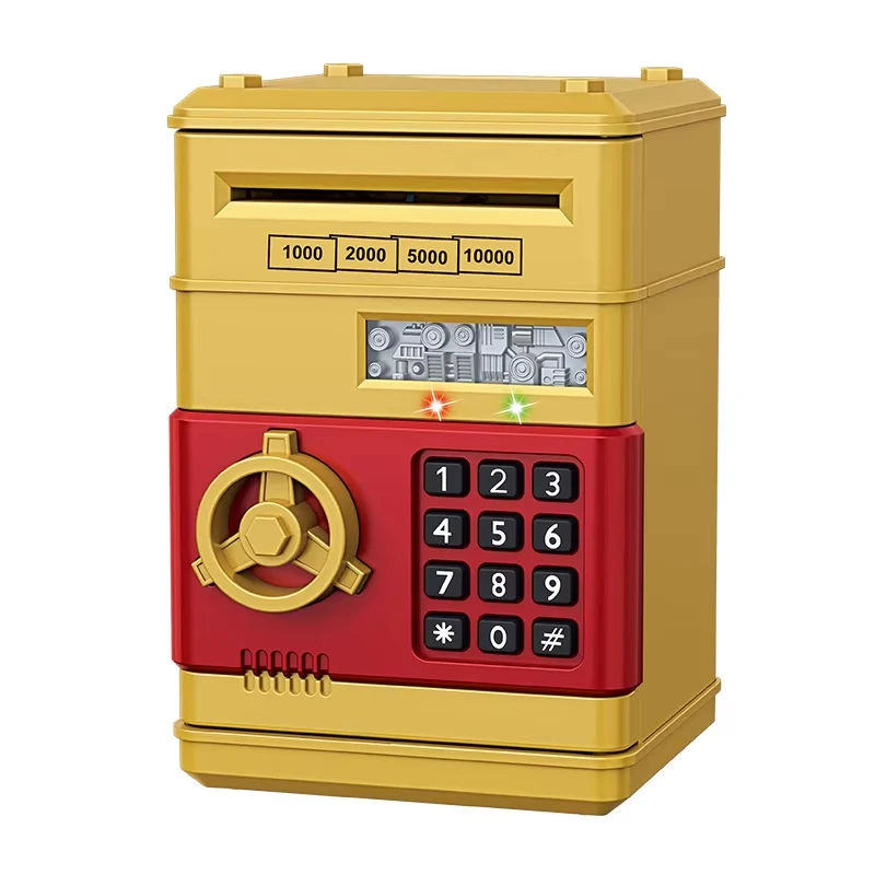 Pretend Play Creative Bank Automatic Mini Safe Coins Cash Saving Password Counter Code Lock Piggy Bank Kids Money Banking Toys