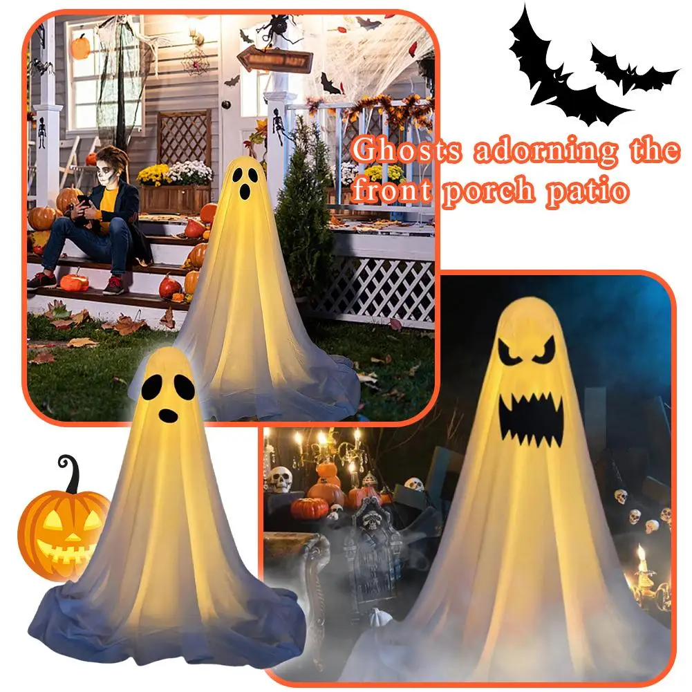 

165cm Halloween Spooky Ghost Decor Led Glow Ghost Front Patio Deco Halloween Standing Ghost Scary Porch Outdoor N3f8