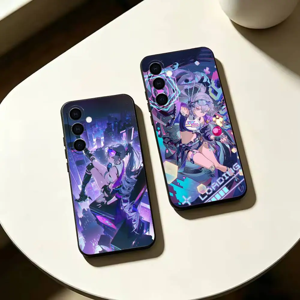 Game S-Star R-Rail S-Silver Wolf Soft Silicone phone Case for Samsung Galaxy A73//A72/A70/A53/A52/A51 - Black