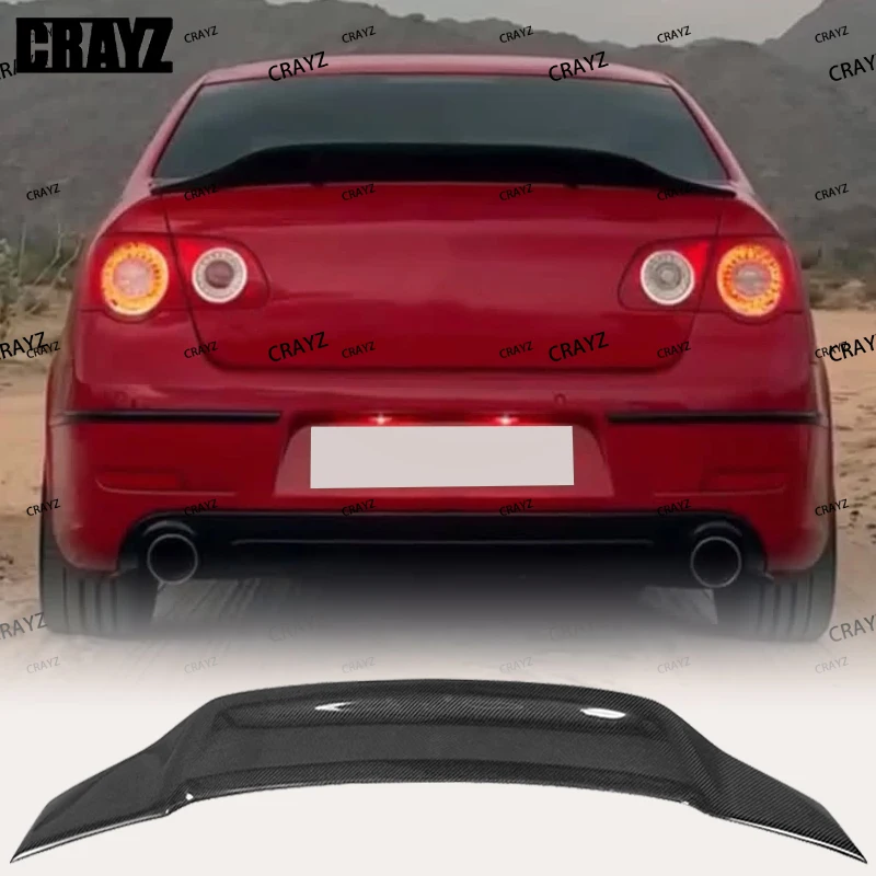 

For Volkswagen Passat B6 2007 2008 2009 2010 2011 100% Real Carbon Fiber Gloss Black Highquality Rear Spoiler Trunk Lid R Style