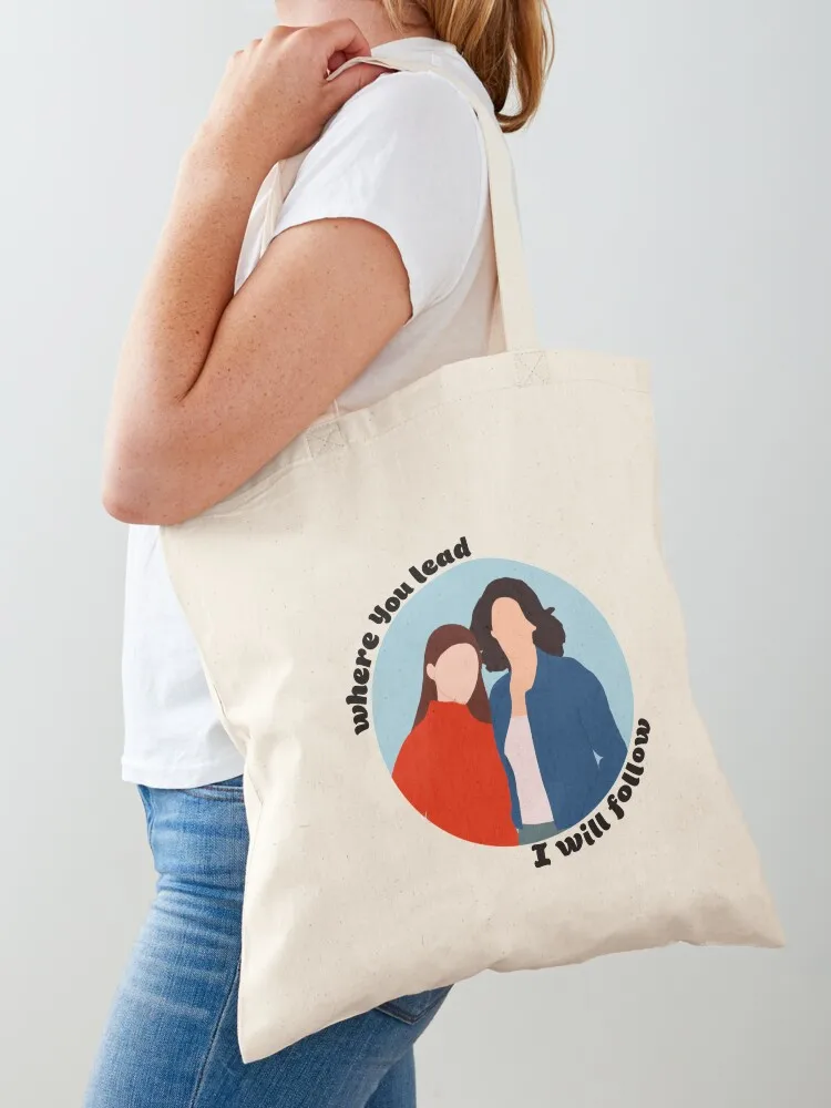 

where you lead, I will follow Tote Bag tote canvas supermarket folding university cute