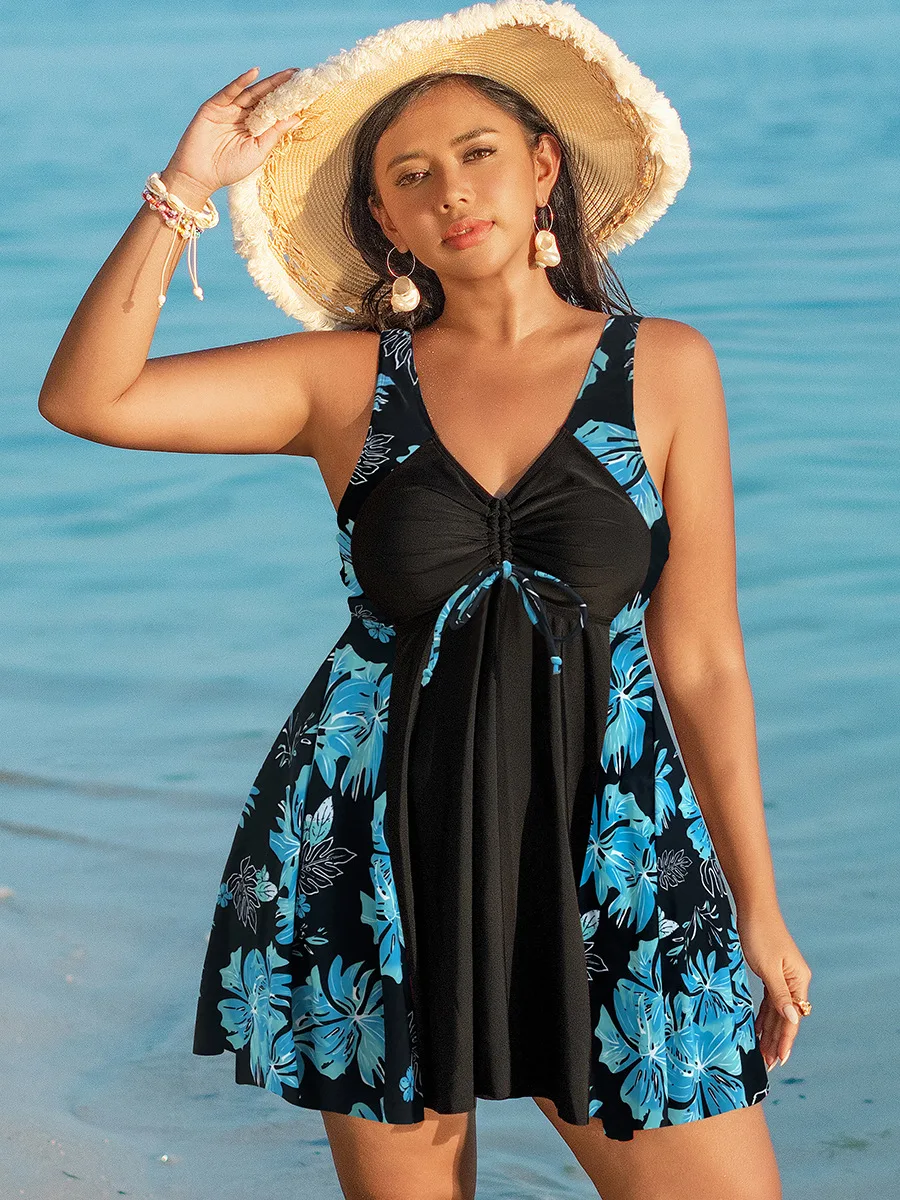 Women's plus Size Conservative Separate Piece Swimsuit Beach Style Swimwear Dress 2026