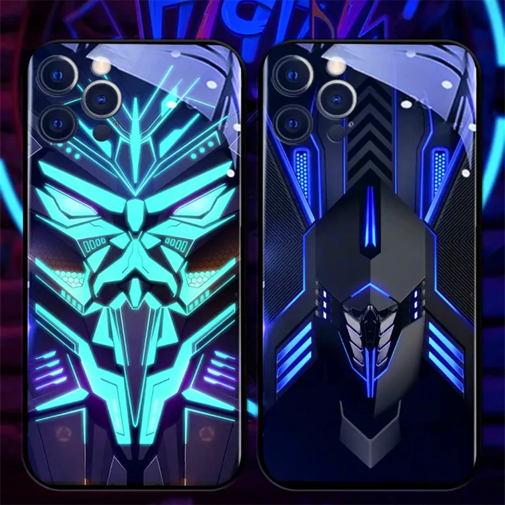Azure Warship Pattern Sprachgesteuerte LED-Leuchtende Handyhülle für Samsung S26 S25 S24 S23 S22 S21 S20 Plus Ultra – Detail 27