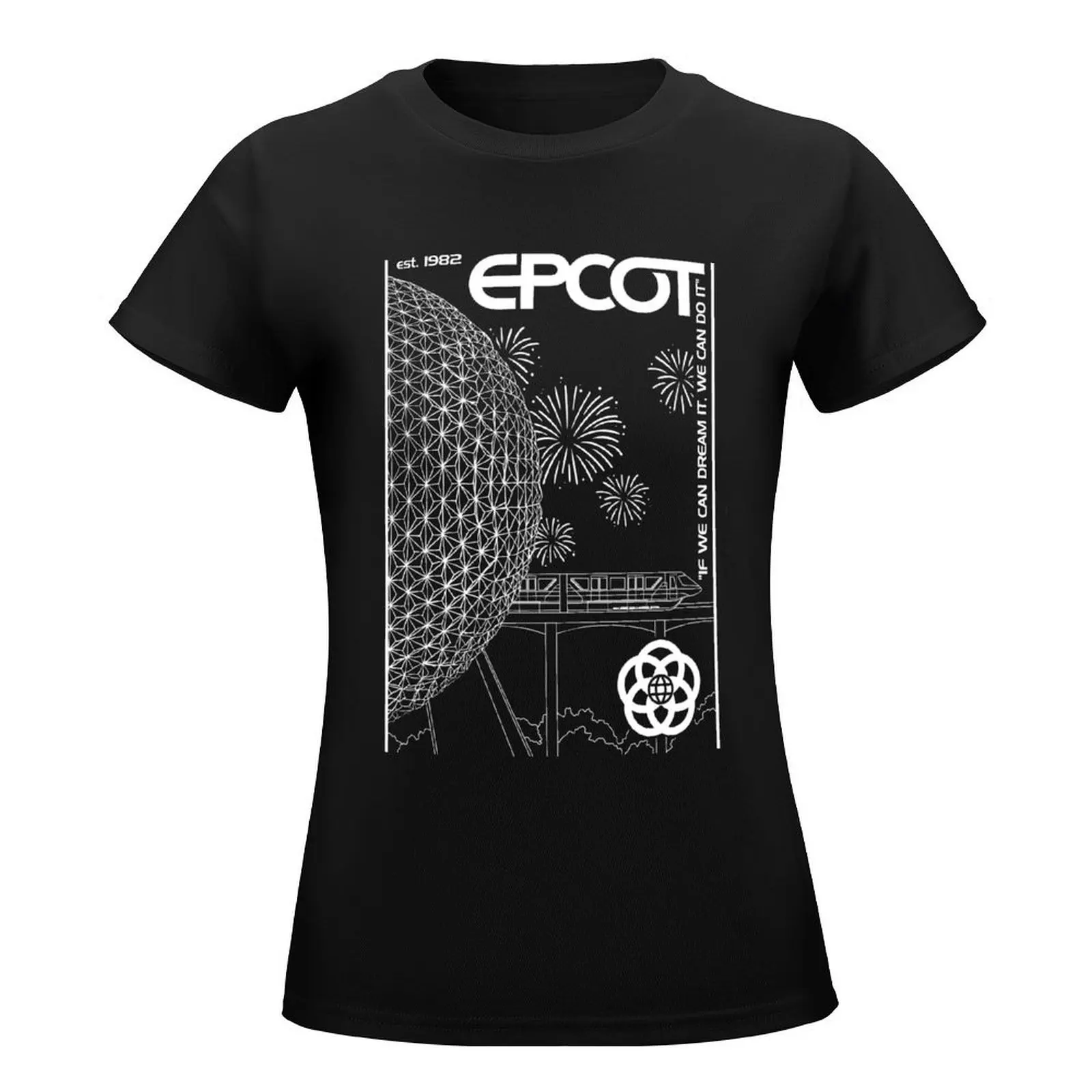 Epcot Center Camiseta gráfica de tallas grandes, ropa vintage Lisa para mujer