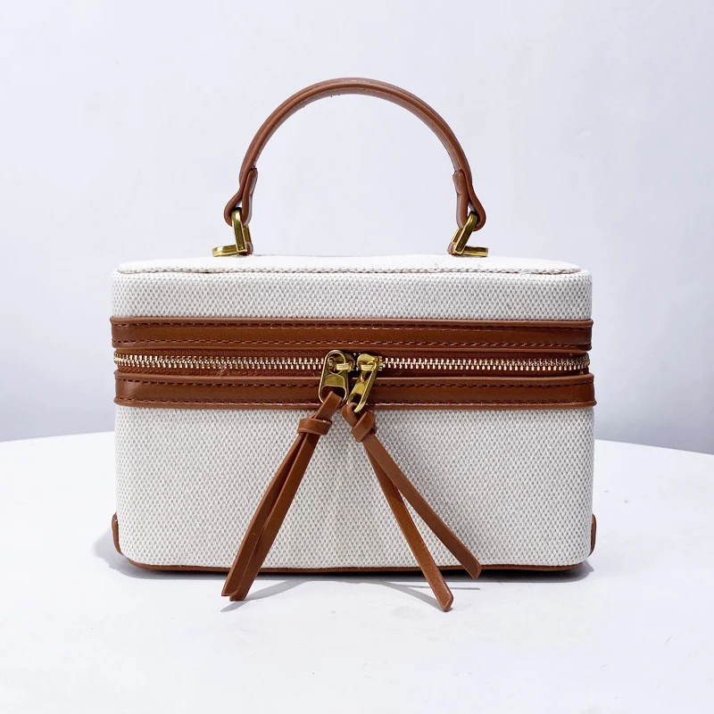 حقيبة صندوق بو من القماش المطرز للنساء حقائب يد وحقائب يد فاخرة 2025 جديدة على الموضة صغيرة بسحاب للكتف متقاطعة مع الجسم شحن مجاني سريع الوصول