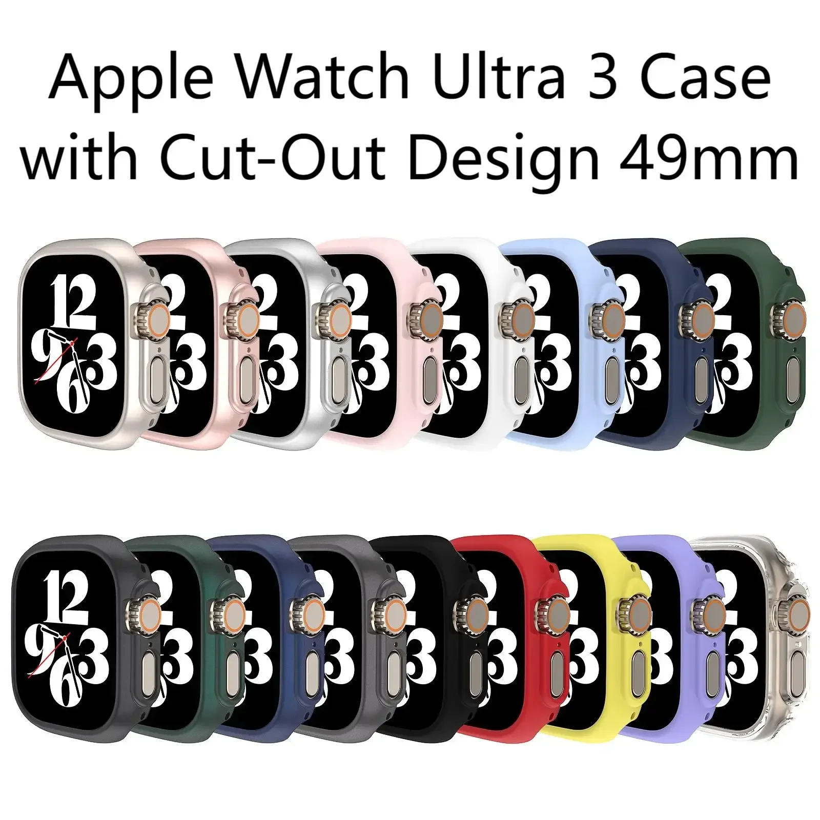 Skeleton Case for Apple Watch Ultra 3/2/1, Shockproof Protective Cover Bumper with Cut-Out Design, Hard PC Shell for Men & Women