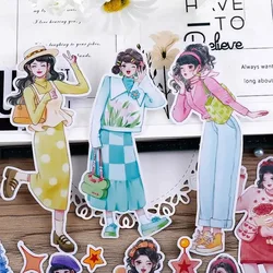 26 szt. Dziewczęcych naklejek: słodkie i urocze postacie do dziennika, scrapbookingu i DIY DIY stacjonarny planer